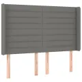 cadre de lit matelas LED Gris foncé 140x200 cm Tissu