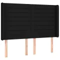 cadre de lit matelas et LED Noir 140x190 cm Tissu