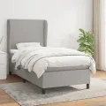 cadre de lit et matelas Gris clair 90x190 cm Tissu