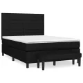cadre de lit avec matelas Noir 140x200 cm Tissu