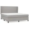 cadre de lit avec matelas Gris clair 180x200cm Tissu