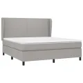 cadre de lit avec matelas Gris clair 180x200cm Tissu