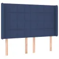 cadre de lit matelas et LED Bleu 140x200 cm Tissu
