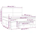 cadre de lit et matelas Gris foncé 180x200cm Velours