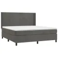 cadre de lit matelas et LED Gris foncé 180x200 cm