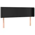 Tête de lit avec oreilles Noir 147x16x78/88 cm Similicuir