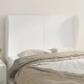 Tête de lit avec oreilles Blanc 147x23x118/128 cm Similicuir