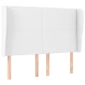 Tête de lit avec oreilles Blanc 147x23x118/128 cm Similicuir