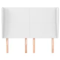 Tête de lit avec oreilles Blanc 147x23x118/128 cm Similicuir
