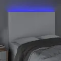 Tête de lit à LED Blanc 144x5x118/128 cm Similicuir