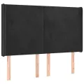cadre de lit matelas et LED Noir 140x200 cm Velours