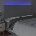 Tête de lit à LED Gris clair 160x5x118/128 cm Tissu