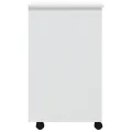 Armoire roulante avec tiroirs MOSS blanc bois de pin solide