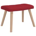 Chaise à bascule avec tabouret Rouge bordeaux Tissu