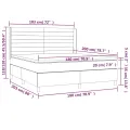 cadre de lit avec matelas Gris foncé 180x200cm Tissu