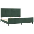 Cadre de lit avec tête de lit Vert foncé 200x200 cm Velours