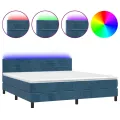 cadre de lit avec matelas LED Bleu foncé 180x200 cm