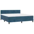 cadre de lit avec matelas LED Bleu foncé 180x200 cm