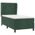 cadre de lit avec matelas Vert foncé 90x190 cm