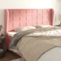 Tête de lit avec oreilles Rose 163x23x118/128 cm Velours