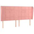 Tête de lit avec oreilles Rose 163x23x118/128 cm Velours