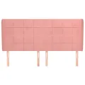 Tête de lit avec oreilles Rose 163x23x118/128 cm Velours