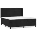 cadre de lit et matelas Noir 160x200 cm Velours