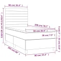 cadre de lit et matelas et LED Noir 90x200 cm Tissu