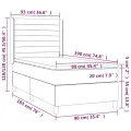 cadre de lit matelas et LED Noir 90x190 cm Tissu
