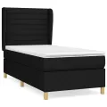cadre de lit avec matelas Noir 90x190 cm Tissu