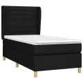 cadre de lit avec matelas Noir 90x190 cm Tissu