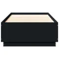 Cadre de lit avec lumières LED noir 100x200cm bois d'ingénierie