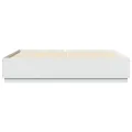 Cadre de lit avec lumières LED blanc 200x200 cm bois ingénierie