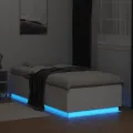 Cadre de lit avec lumières LED blanc 90x200cm bois d'ingénierie