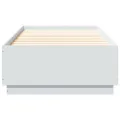 Cadre de lit avec lumières LED blanc 90x200cm bois d'ingénierie