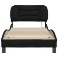 Cadre de lit avec lumières LED noir 80x200 cm tissu