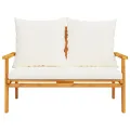 Canapé de jardin 120 cm avec coussin bois d'acacia massif