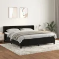 cadre de lit avec matelas Noir 180x200 cm Velours