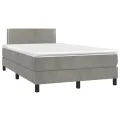 cadre de lit et matelas Gris clair 120x200cm Velours