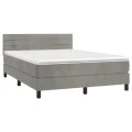 cadre de lit avec matelas LED Gris clair 140x190 cm