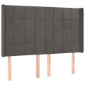 cadre de lit matelas et LED Gris foncé 140x200 cm