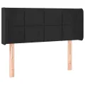 Tête de lit avec oreilles Noir 93x16x78/88 cm Velours
