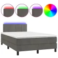 cadre de lit avec matelas LED Gris foncé 120x200 cm