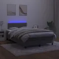 cadre de lit avec matelas LED Gris foncé 120x200 cm