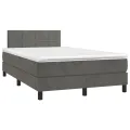 cadre de lit avec matelas LED Gris foncé 120x200 cm