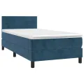 cadre de lit et matelas et LED Bleu foncé 80x200 cm