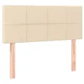 cadre de lit avec matelas Crème 90x200 cm Tissu