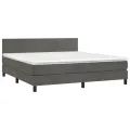 cadre de lit avec matelas LED Gris foncé 180x200 cm