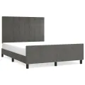Cadre de lit avec tête de lit Gris foncé 140x190 cm Velours