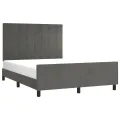 Cadre de lit avec tête de lit Gris foncé 140x190 cm Velours